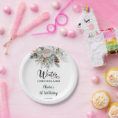 Evergreen Winter Onederland Erster Geburtstag Pappteller (Party)