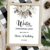 Evergreen Winter Onederland Erster Geburtstag Poster