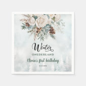 Evergreen Winter Onederland Erster Geburtstag Serviette (Vorderseite)