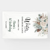 Evergreen Winter Onederland Erster Geburtstag Will Banner (Horizontal)