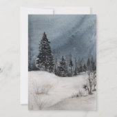 Evergreen Winter Pine Hochzeitsdinner Probe Einladung (Rückseite)