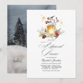 Evergreen Winter Pine Hochzeitsdinner Probe Einladung (Vorne/Hinten)