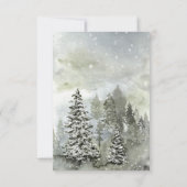 Evergreen Winter Wonderland Pine and Spruce RSVP Karte (Rückseite)