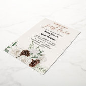 Evergreen Wintergoldhochzeit Folieneinladung (Gedreht)