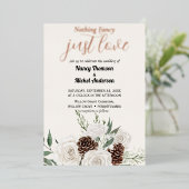 Evergreen Wintergoldhochzeit Folieneinladung (Stehend vorne)