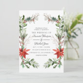 Evergreen - Wintertide Woodland Weihnachten Einladung (Stehend Vorderseite)