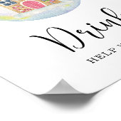 Evergreen Winterzweig - Getränke Poster (Ecke)