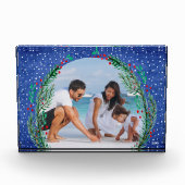 Evergreen Wreath auf Blue Christmas Fotoblock (Vorderseite)