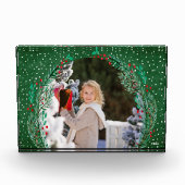 Evergreen Wreath Snow Christmas Green Fotoblock (Vorderseite)