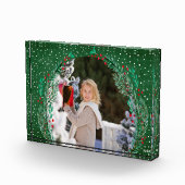 Evergreen Wreath Snow Christmas Green Fotoblock (Rechts)