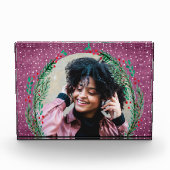 Evergreen Wreath zu Lila Weihnachten Fotoblock (Vorderseite)