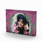 Evergreen Wreath zu Lila Weihnachten Fotoblock (Rechts)