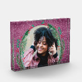 Evergreen Wreath zu Lila Weihnachten Fotoblock (Links)