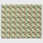 Evergreens and Cones Geschenkpapier (Flach)