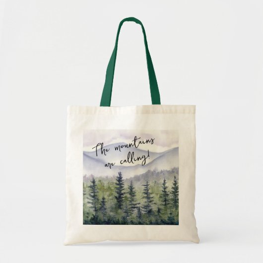 Evergreens and Mountain Tote Bag Tragetasche (Vorne)