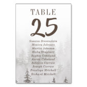 Evergreens im Fog Forest Gray Guest Names Tischnummer (Vorderseite)