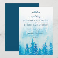 Evergreens im Fog Forest in Blue Wedding