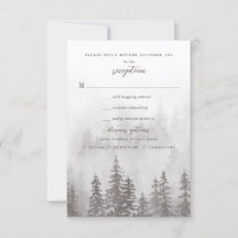Evergreens im Fog Forest in Grey Wedding RSVP