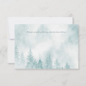 Evergreens im Foggy Forest Dark Aquamarin RSVP Karte (Rückseite)