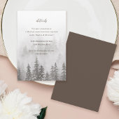 Evergreens in Fog Forest Gray Brown Begleitkarte