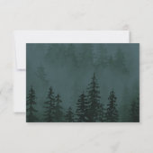 Evergreens in Foggy Forest Blue RSVP Karte (Rückseite)