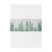 Evergreens in Forest Fog Mountain Monogram Green Einladungsbanderole (Rückseitenbeispiel)