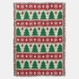 Evergreens & Snowflakes Knit Decke