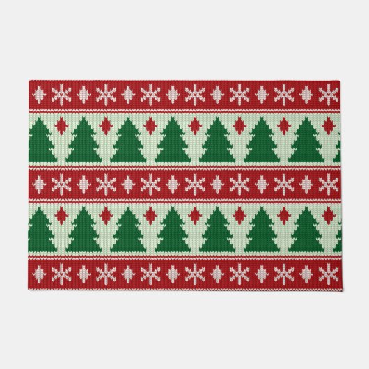 Evergreens & Snowflakes Knit Fußmatte (Vorderseite)