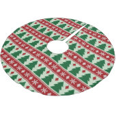 Evergreens & Snowflakes Knit Polyester Weihnachtsbaumdecke (Schrägansicht)