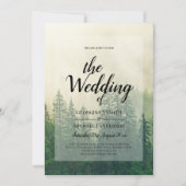Evergreens Winter Wedding Mountain Forest Einladung (Vorderseite)