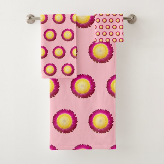 Everlasting Blume Nahtloses Muster auf Handtuchhal Badhandtuch Set (Insitu)