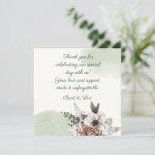 Everlasting Liebe Floral Sage Dankeskarte (Stehend Vorderseite)