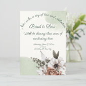 Everlasting Liebe Floral Sage Einladung (Stehend Vorderseite)