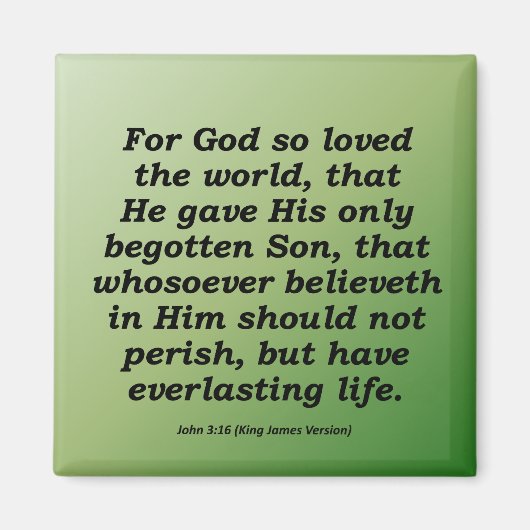 Everlasting Life Weihnachten John 3-16 Magnet (Vorne)