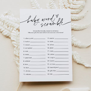 EVERLEIGEN Baby Word Scramble Game Card Einladung