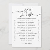 EVERLEIGEN würde sie eher Brautparty Game Card Einladung (Vorderseite)