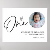 EVERLEIGH Baby 1. Geburtstag Party Willkommen Poster (Vorne)