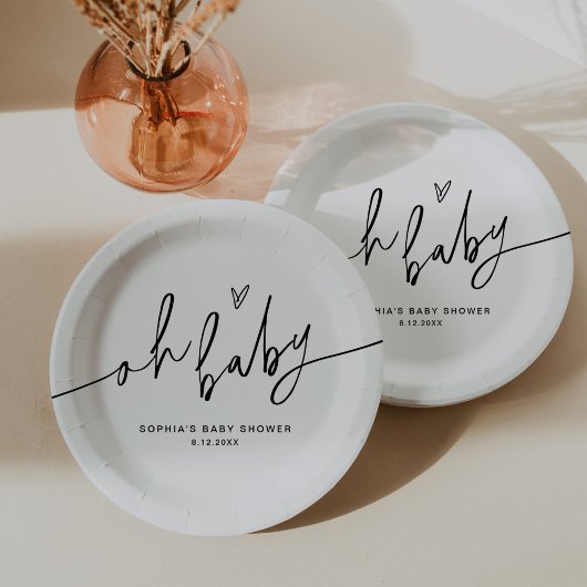 EVERLEIGH Baby Dusche Oh Baby Pappteller