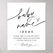 EVERLEIGH Baby Name Ideas Game Sign Poster (Vorne)