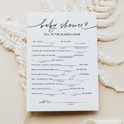 EVERLEIGH Baby Shower Libs, füllen Sie das Leere S Einladung