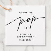 EVERLEIGH Baby Shower Popcorn Gefallen Sticker Geschenkanhänger (Vorderseite)