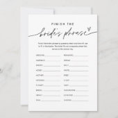 EVERLEIGH beendet Brides Phrase Bridal Game Einladung (Vorderseite)