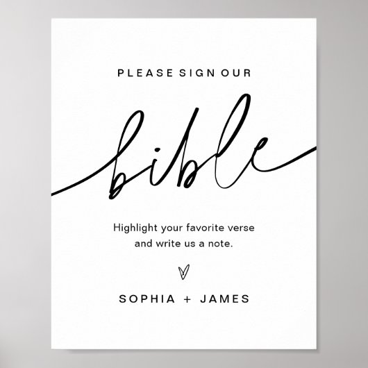 EVERLEIGH Bible Guest Book Wedding Sign Poster (Vorne)