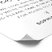 EVERLEIGH Biscuit Bar Gastgeschenk Hochzeit Poster (Ecke)