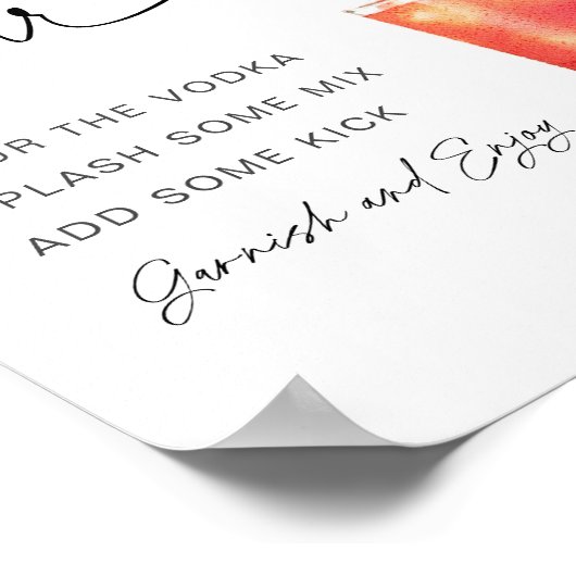 EVERLEIGH Bloody Mary Bar Sign Poster (Ecke)