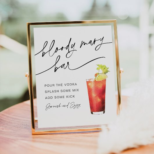 EVERLEIGH Bloody Mary Bar Sign Poster