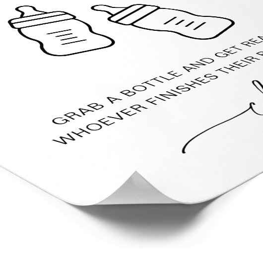 EVERLEIGH Bottle Baby Shooting Game Poster (Ecke)