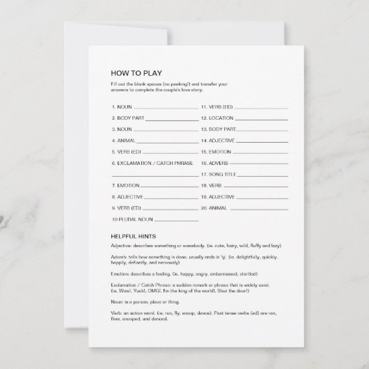 EVERLEIGH Brautparty Libs, füllen Sie die Leerzeic Einladung (Rückseite)