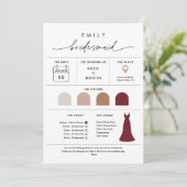 EVERLEIGH Bridesmaid Brautparty Attraktions Info C Einladung (Stehend Vorderseite)