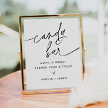 EVERLEIGH Candy Bar Wedding Sign Poster<br><div class="desc">Everleigh Collection - eine atemberaubende und minimalistische Kollektion mit einem modernen Kalligraphie-Schriftart, der elegant und stilvoll zugleich ist. Diese Kollektion bietet ein zeitloses und elegantes Design, das perfekt für jede Veranstaltung geeignet ist, von Hochzeiten bis hin zu Babyduschen und allem dazwischen. Genießen Sie die Eleganz und Eleganz der Everleigh Collection...</div>